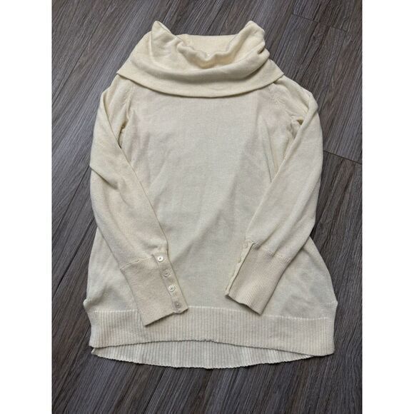 Lauren‎ Ralph Lauren Women Large Cream Off the Shoulder Nylon Blend Long Sleeve - Picture 1 of 3